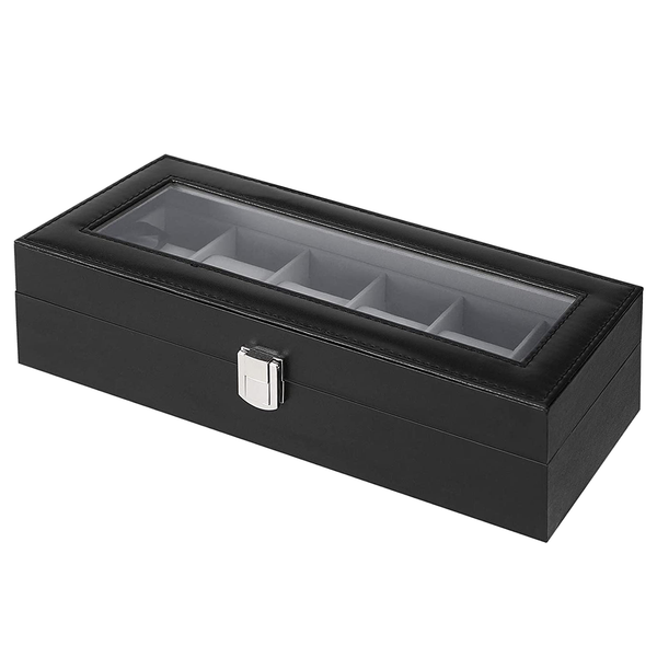Uhrenbox Bradford III - Kunstleder / Samt - Schwarz / Grau