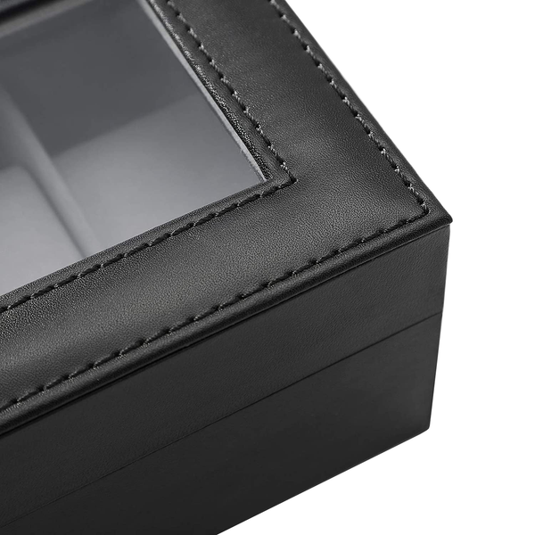 Uhrenbox Bradford III - Kunstleder / Samt - Schwarz / Grau