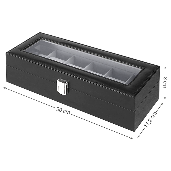 Uhrenbox Bradford III - Kunstleder / Samt - Schwarz / Grau
