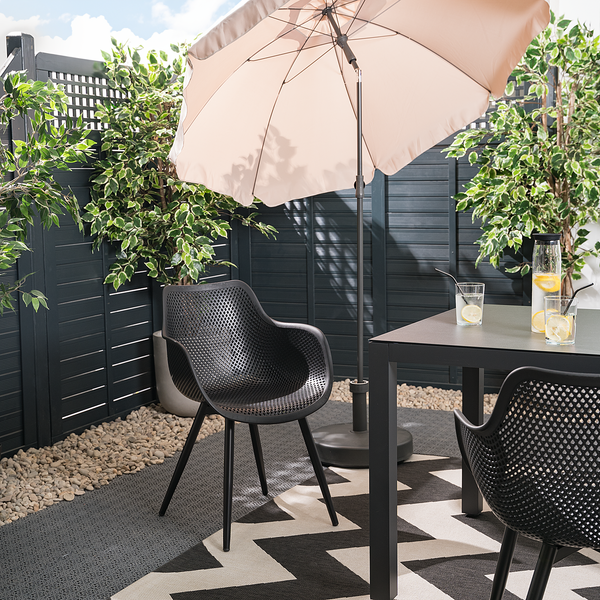 Gartenstuhl Pero aus Kunststoff 2er-Set - Stahl / Polypropylen - Schwarz