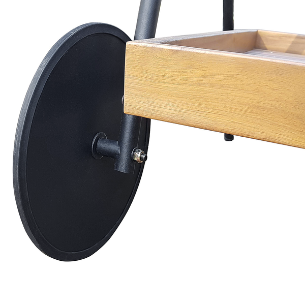 Gartenservierwagen Rolly - Teilmassivholz Akazie / Aluminium - Braun