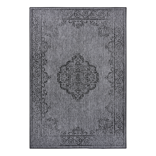 Outdoorteppich Cebu - Polypropylen - Silber / Grau - 80 x 150 cm
