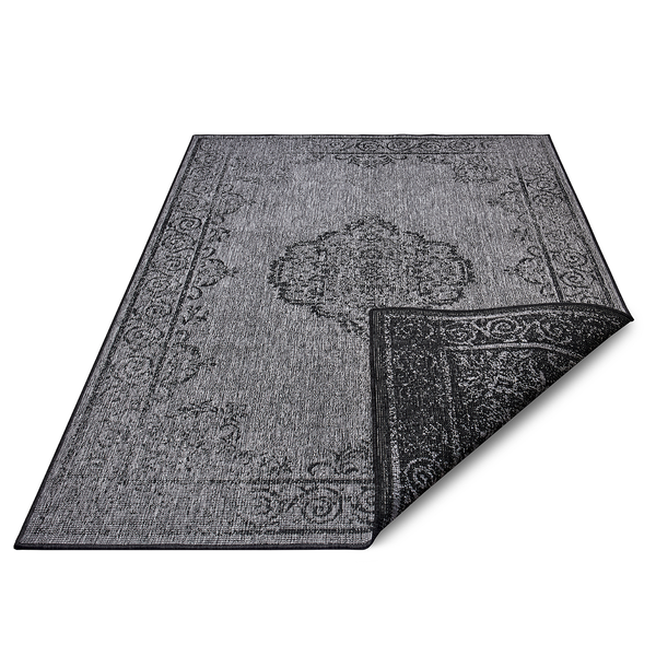 Outdoorteppich Cebu - Polypropylen - Silber / Grau - 80 x 150 cm