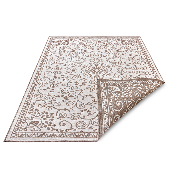 Outdoorteppich Leyte - Polypropylene - Beige / Braun - 80 x 150 cm