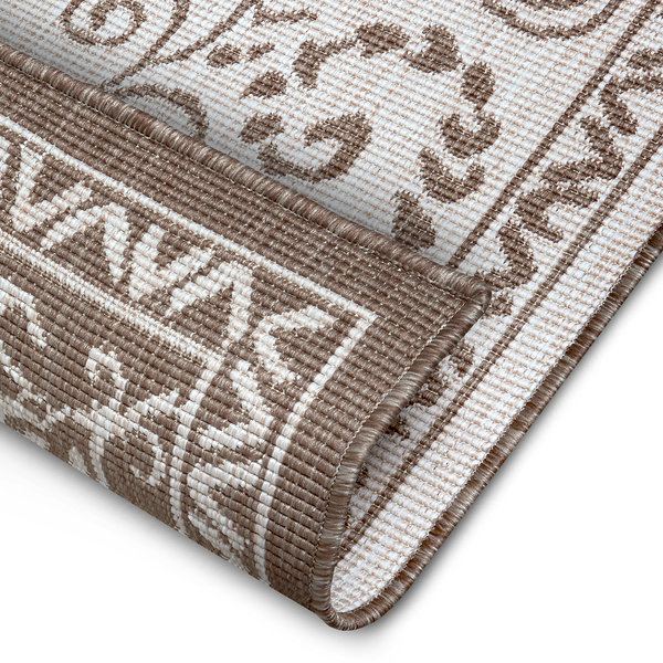 Outdoorteppich Leyte - Polypropylene - Beige / Braun - 80 x 150 cm
