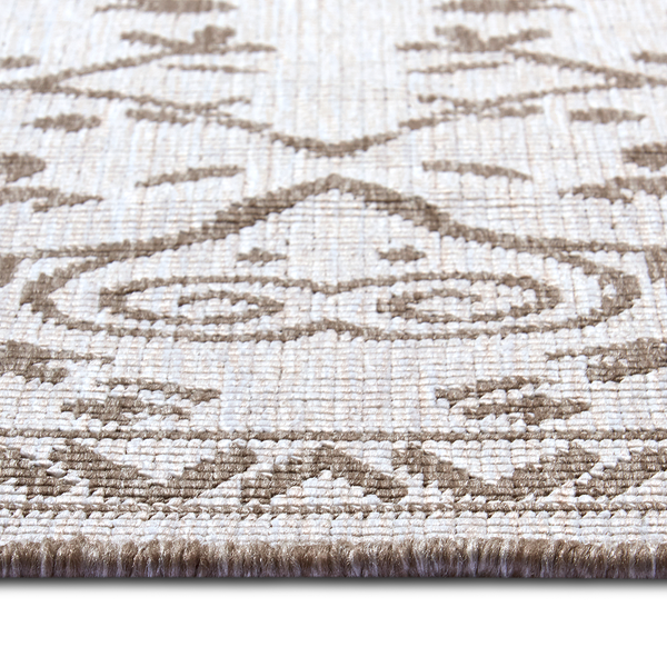 Outdoorteppich Leyte - Polypropylene - Beige / Braun - 80 x 150 cm