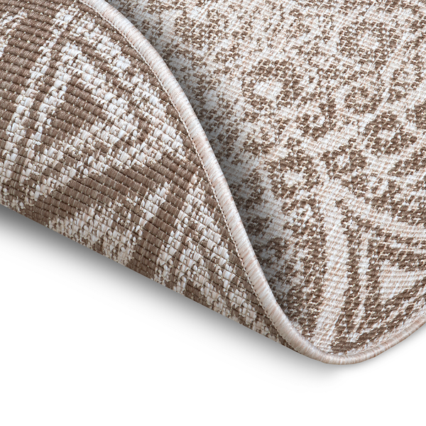 In-/Outdoor Wendeteppich Lilja - Polypropylen - Hellbraun - Durchmesser: 100 cm