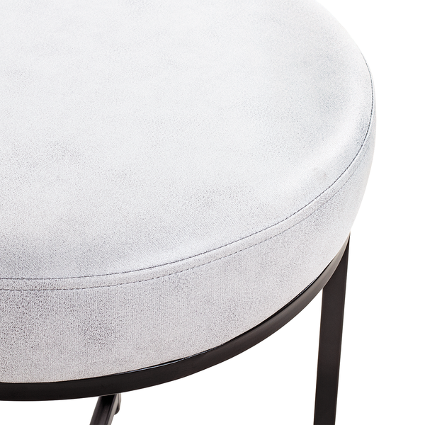 Hocker Tilbrook - Kunstleder / Metall - Lichtgrau