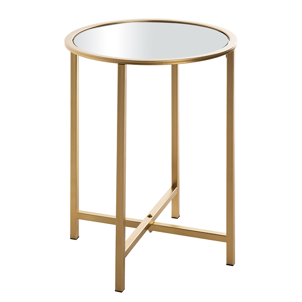 Beistelltisch Tetford Breite: 39 cm - Glas / Metall - Gold