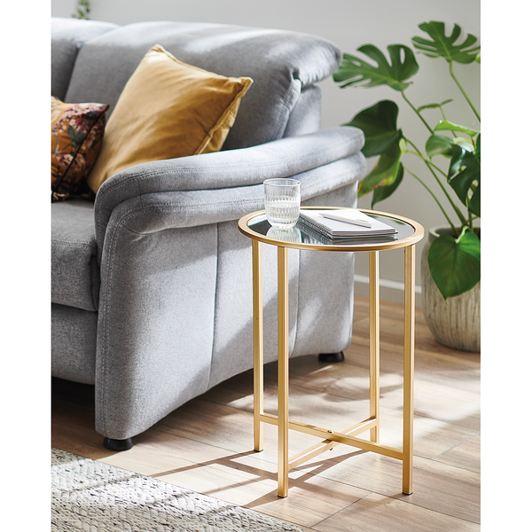 Beistelltisch Tetford Breite: 39 cm - Glas / Metall - Gold