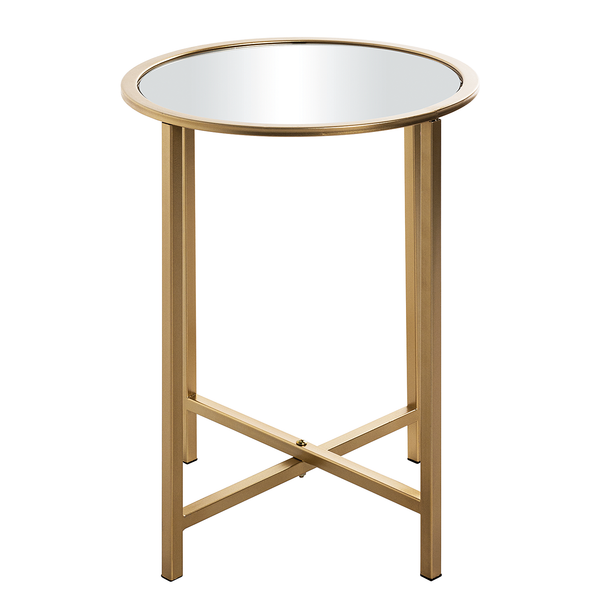 Beistelltisch Tetford Breite: 39 cm - Glas / Metall - Gold