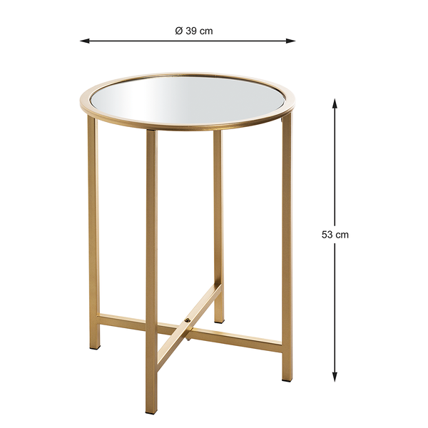 Beistelltisch Tetford Breite: 39 cm - Glas / Metall - Gold