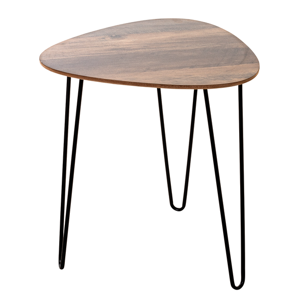 Beistelltisch Shotley Höhe: 43 cm - Eiche Dunkel Dekor / Schwarz