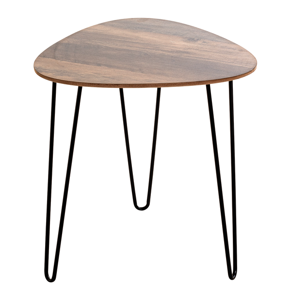 Beistelltisch Shotley Höhe: 43 cm - Eiche Dunkel Dekor / Schwarz