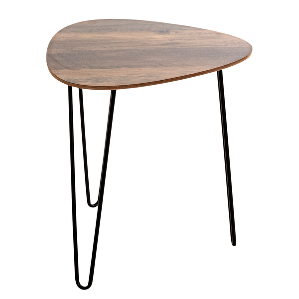 Beistelltisch Shotley Höhe: 43 cm - Eiche Dunkel Dekor / Schwarz