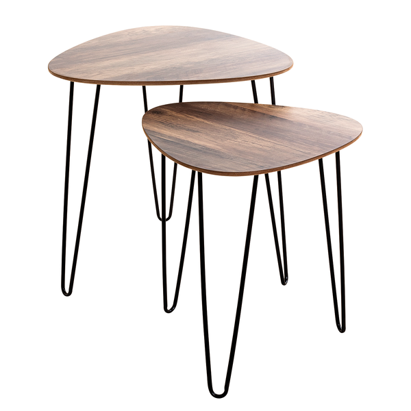 Beistelltisch Shotley Höhe: 43 cm - Eiche Dunkel Dekor / Schwarz