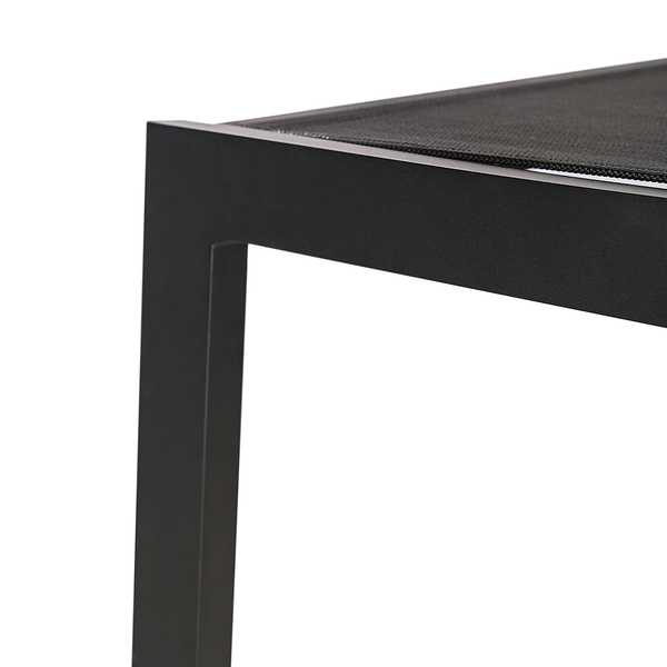 Gartenliege Daly mit Gitterstoff - Textilene / Aluminium - Schwarz / Braun