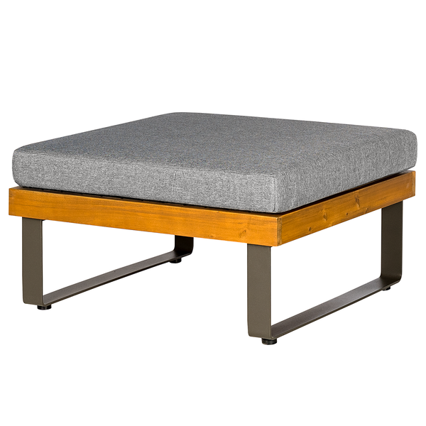 Modulares Loungehockerelement Molou - Eisen / Akazie - Grau / Braun