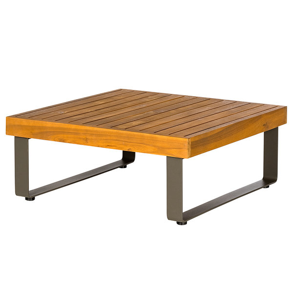 Modulares Loungehockerelement Molou - Eisen / Akazie - Grau / Braun