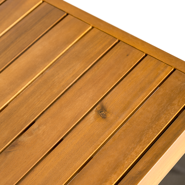 Modulares Loungehockerelement Molou - Eisen / Akazie - Grau / Braun