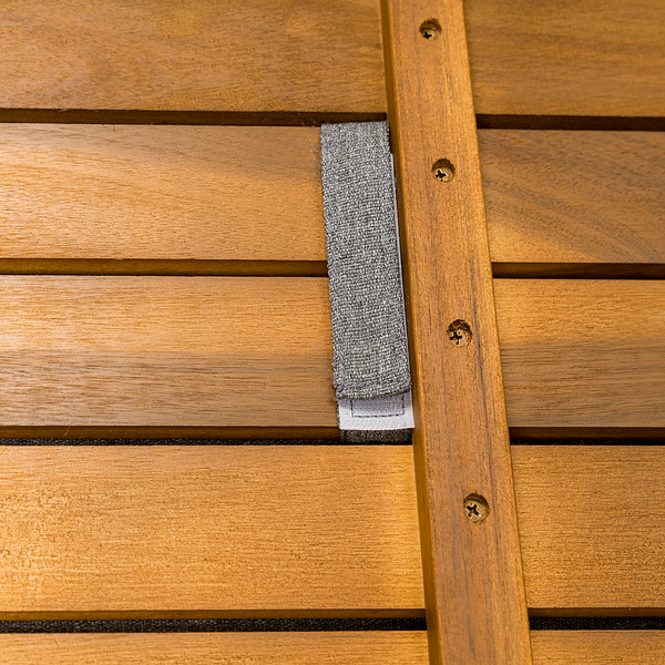 Modulares Loungehockerelement Molou - Eisen / Akazie - Grau / Braun