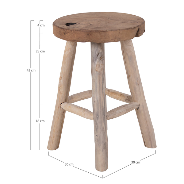 Hocker Kolding - Teakholz Massiv