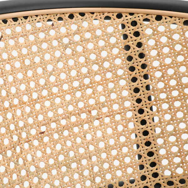 Armlehnenstuhl MATARO 2er-Set - Rattan & Webstoff / Eisen - Beige / Schwarz