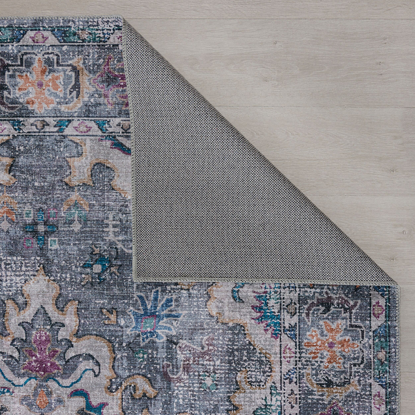 Waschbarer Kurzflorteppich Millie - Polyester - Blau - 120 x 170 cm