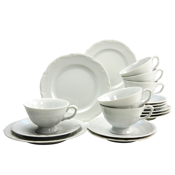 Kaffeeservice MARIA THERESIA (18-tlg.) - Porzellan - Weiß - 18-teilig