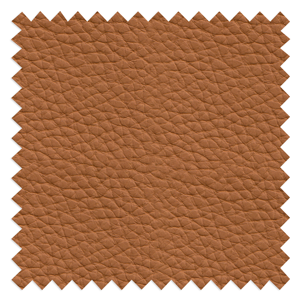 Polsterhocker LESO - Echtleder Danbi: Cognac - Chrom glänzend