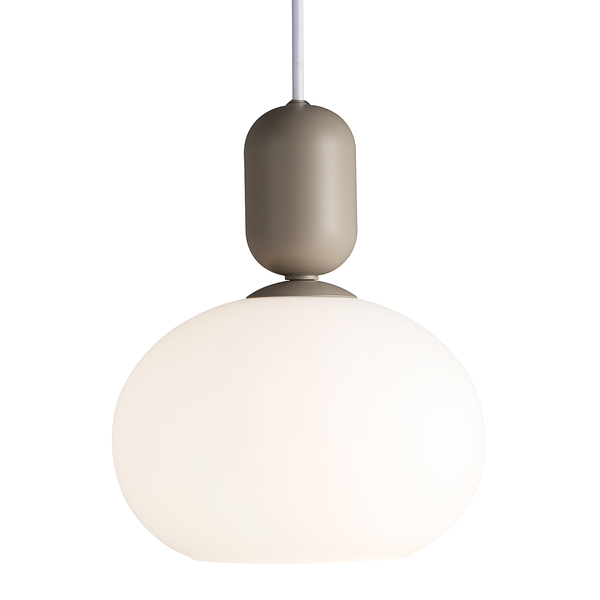 LED-Pendelleuchte Notti - Stahl / Opalglas - 1-flammig - Grau - Grau