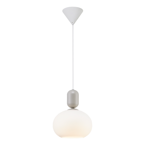 LED-Pendelleuchte Notti - Stahl / Opalglas - 1-flammig - Grau - Grau