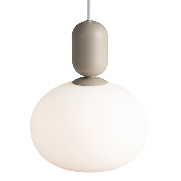 LED-Pendelleuchte Notti - Stahl / Opalglas - 1-flammig - Grau - Grau