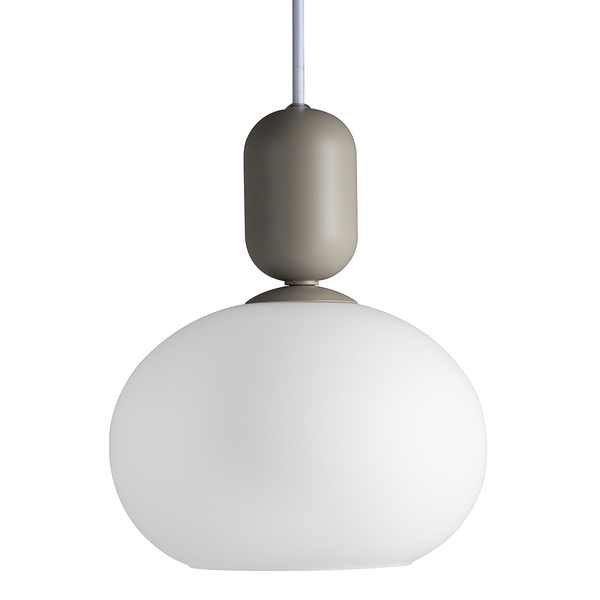 LED-Pendelleuchte Notti - Stahl / Opalglas - 1-flammig - Grau - Grau