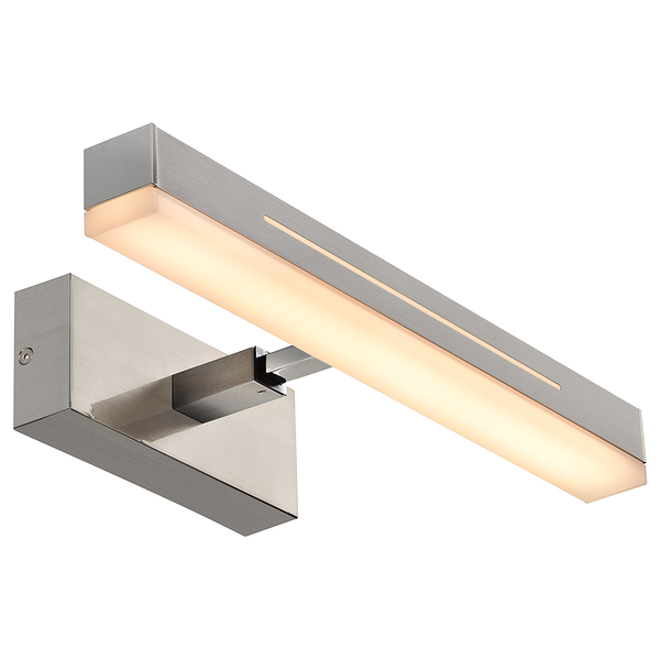 Wandleuchte Otis - Aluminium / Kunststoff - 1-flammig - Nickel - Nickel Glanz