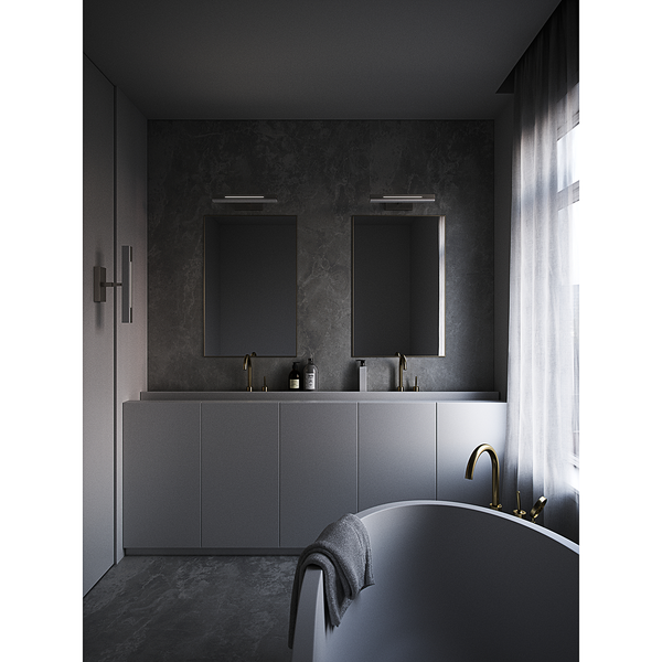 Wandleuchte Otis - Aluminium / Kunststoff - 1-flammig - Nickel - Nickel Glanz