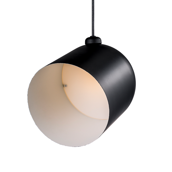 Pendelleuchte Angle - Stahl - 1-flammig - Schwarz - Schwarz