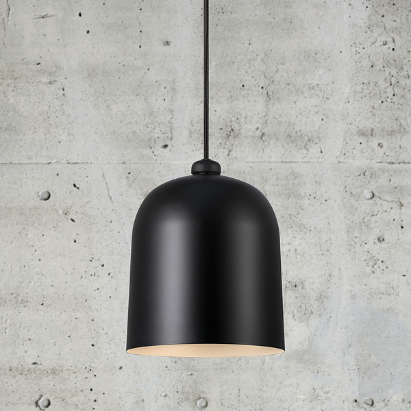 Pendelleuchte Angle - Stahl - 1-flammig - Schwarz - Schwarz