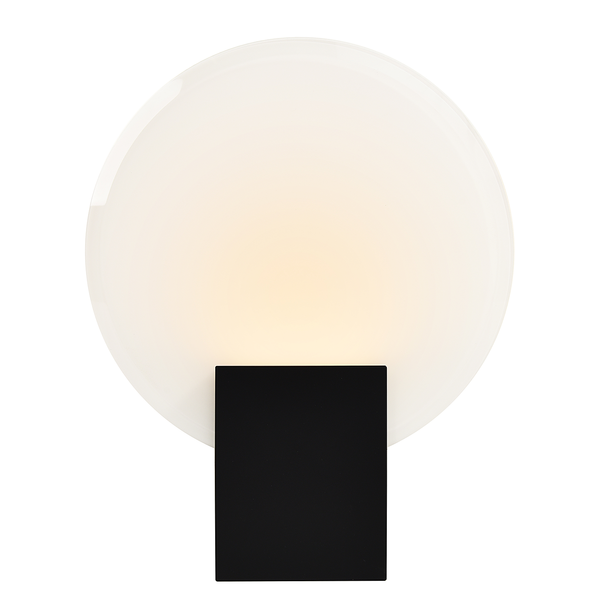 Wandleuchte Hester - Kunststoff / Glas - 1-flammig - Schwarz - Schwarz