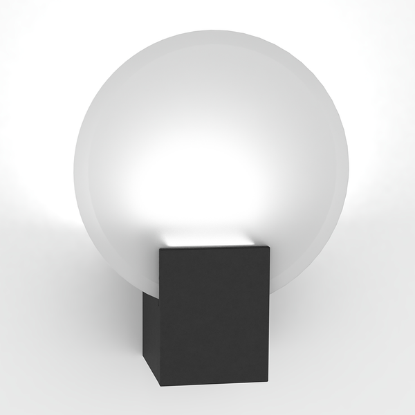 Wandleuchte Hester - Kunststoff / Glas - 1-flammig - Schwarz - Schwarz