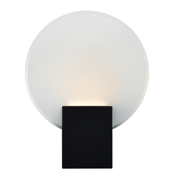 Wandleuchte Hester - Kunststoff / Glas - 1-flammig - Schwarz - Schwarz