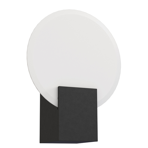 Wandleuchte Hester - Kunststoff / Glas - 1-flammig - Schwarz - Schwarz