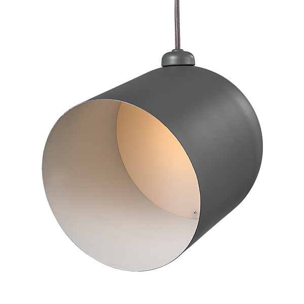 Pendelleuchte Angle - Stahl - 1-flammig - Grau - Grau