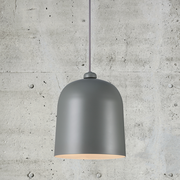 Pendelleuchte Angle - Stahl - 1-flammig - Grau - Grau