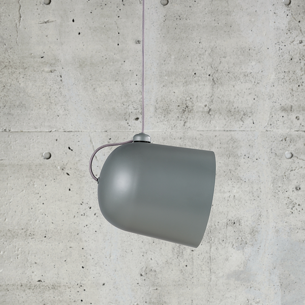 Pendelleuchte Angle - Stahl - 1-flammig - Grau - Grau
