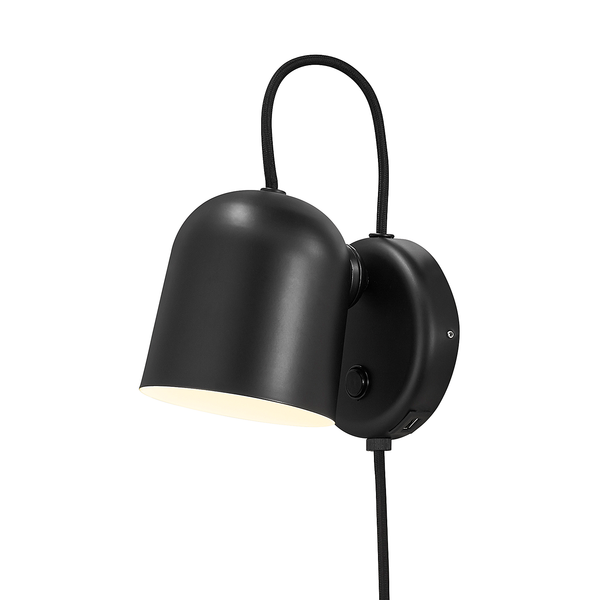 Wandleuchte Angle - Stahl - 1-flammig - Schwarz - Schwarz