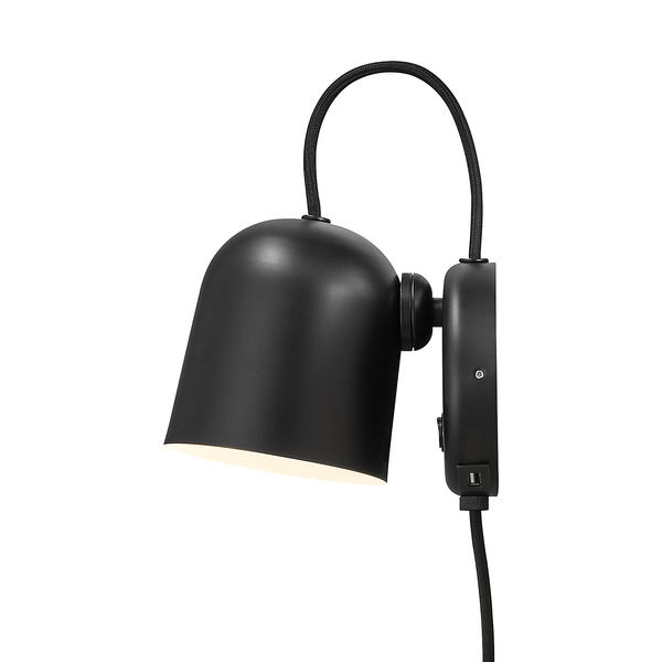 Wandleuchte Angle - Stahl - 1-flammig - Schwarz - Schwarz