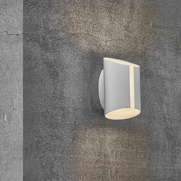 Wandleuchte Grip - Aluminium - 1-flammig - Weiß - Weiß