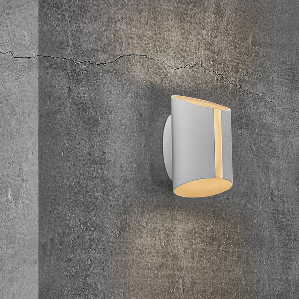 Wandleuchte Grip - Aluminium - 1-flammig - Weiß - Weiß