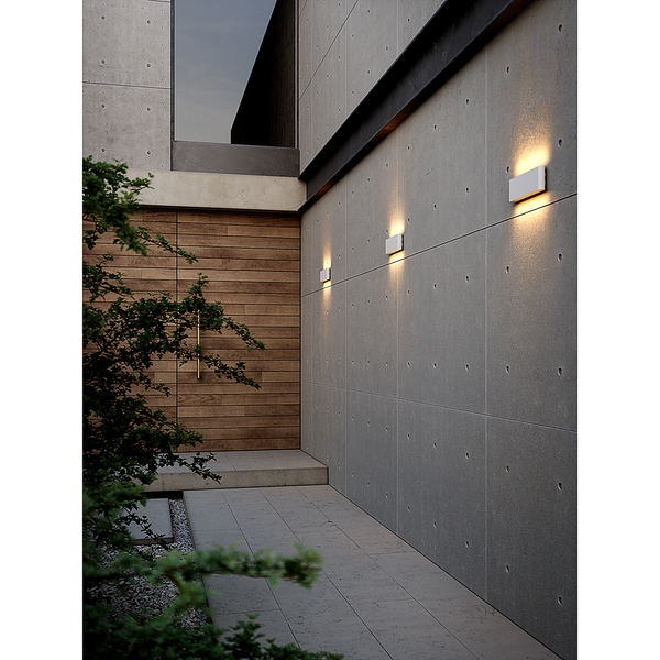 Wandleuchte Kinver - Aluminium / Glas - 1-flammig - Weiß - Weiß
